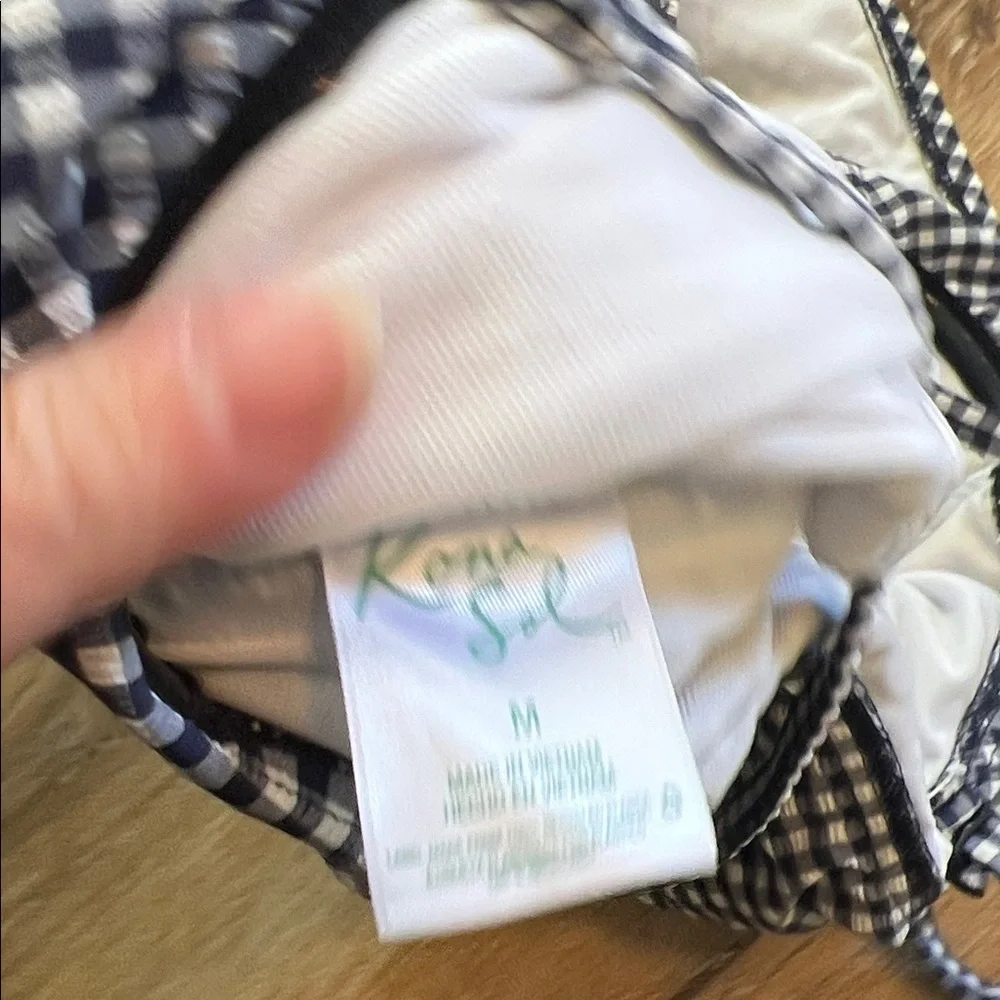 Navy and White Gingham Swimsuit Kona Sol Medium